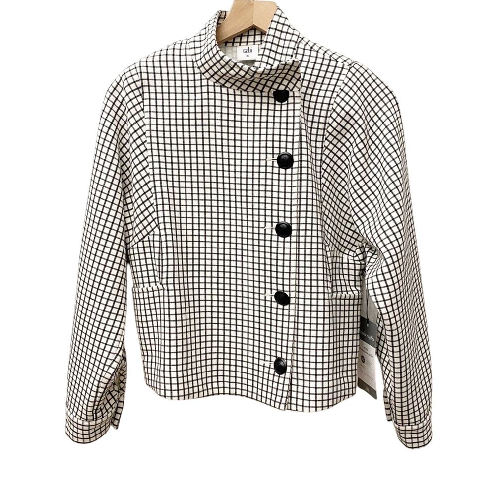 CAbi Windowpane Black Women XS Jacket BRAND NEW WITH TAGS